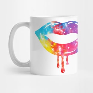 Tie Dye Colorful Rainbow Dripping Lips Mug